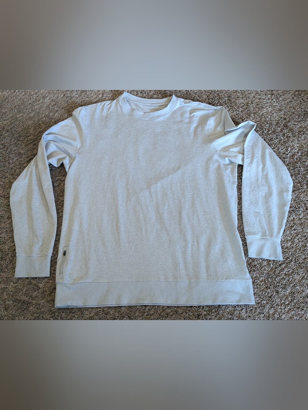Vuori Grey Heather Ponto Performance Crew Pullover Long Sleeve Men's XXL